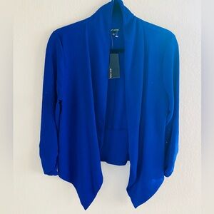 NWT Vibrant Bright Blue Open Front Blazer Jacket